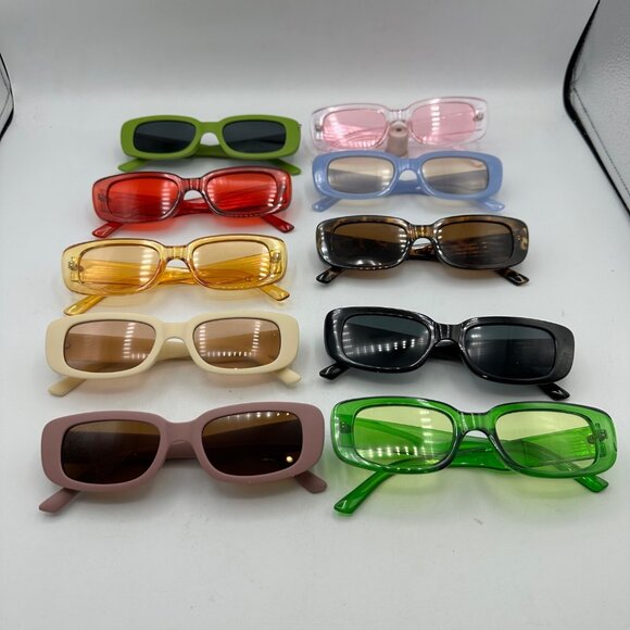 Box Of 10 Trendy Sunglasses Assorted Colors Styles Unisex Fashion Eyewear Props - Picture 1 of 16
